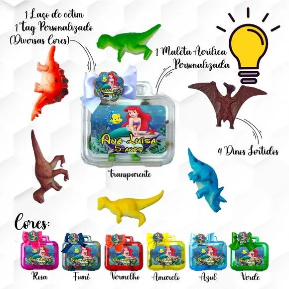 Mini Maleta com Massinhas Ariel Personalizada - feito à mão por Mi Papelaria Criativa