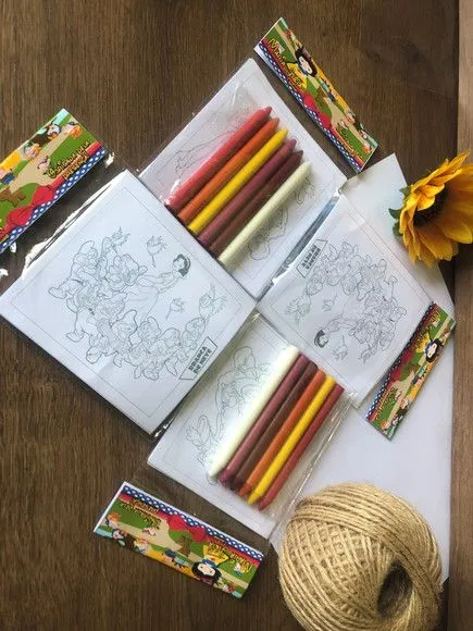 Kit Giz de Cera Branca de Neve Personalizado - artesanato feito à mão por creativitybynina