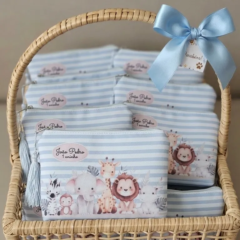 Necessaire Personalizada Safari Baby – Lembrancinha de Aniversário Infantil - foto 5