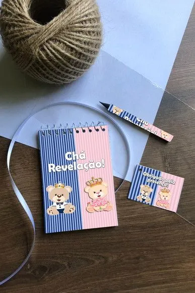 Bloquinho Chá Revelação Personalizado - artesanato de Mi Papelaria Criativa