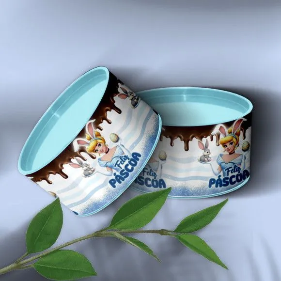 Tubo Lata - Cinderela Páscoa Personalizada - feito à mão por Mi Papelaria Criativa