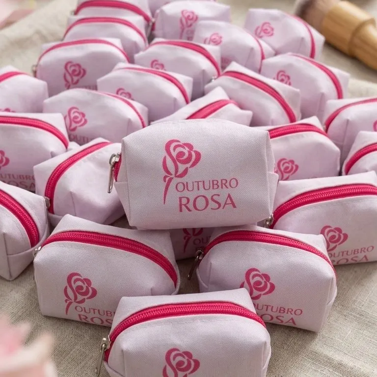 Mini Necessaire Outubro Rosa Personalizada | Brindes - foto 3