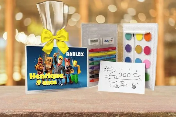 Estojo de Pintura Roblox Personalizado - feito à mão por Artmanha Lembrancinhas