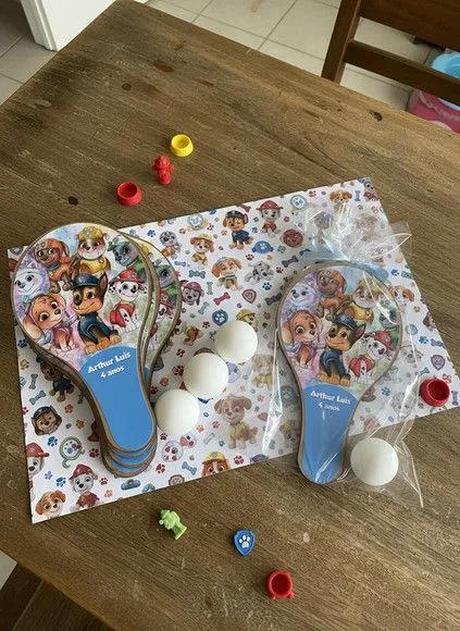 Raquete Ping Pong - Patrulha Canina - feito à mão por Mi Papelaria Criativa