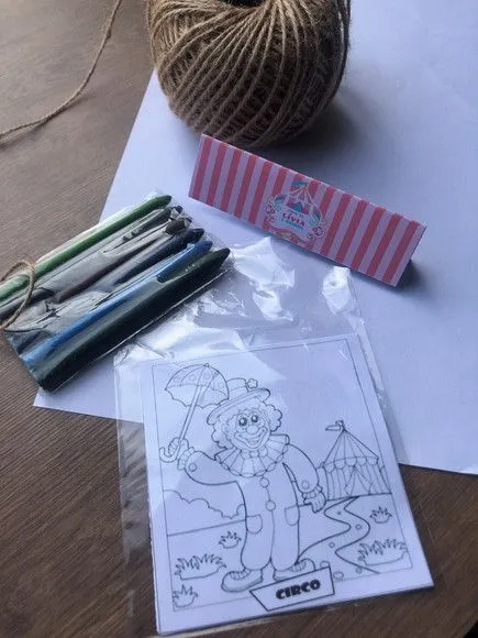 Kit Giz de Cera Circo Personalizado - artesanato feito à mão por creativitybynina