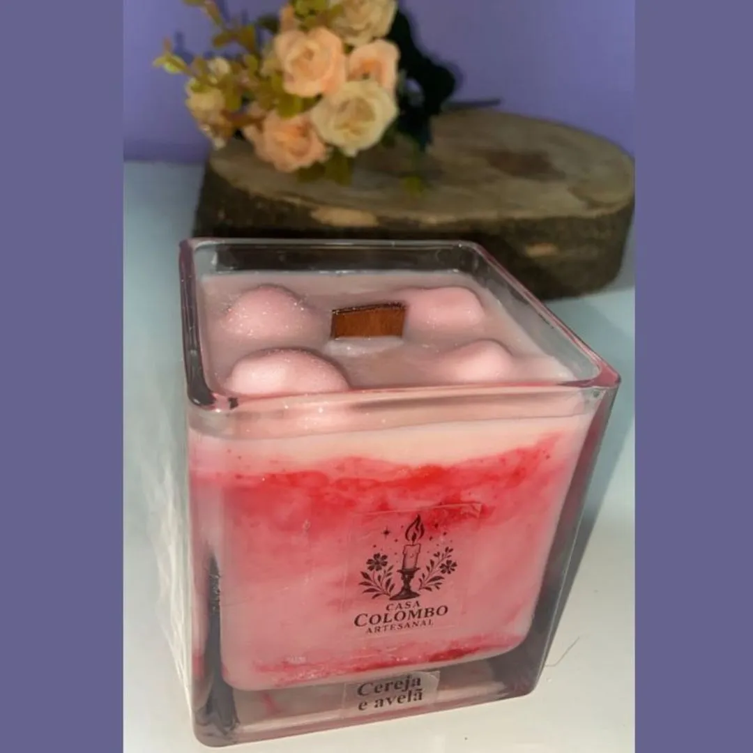 Vela Aromática Artesanal Cera de Coco 350ml no Copo Cubo de Gelo - Personalizável - foto 3