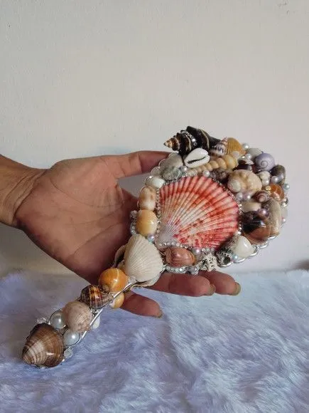 Espelho da Sereia em Conchas Naturais 25cm Alt - foto 4