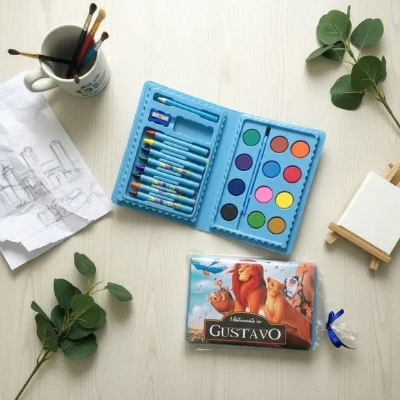 Estojo de Pintura - Rei Leao Personalizado - artesanato feito à mão por Mi Papelaria Criativa
