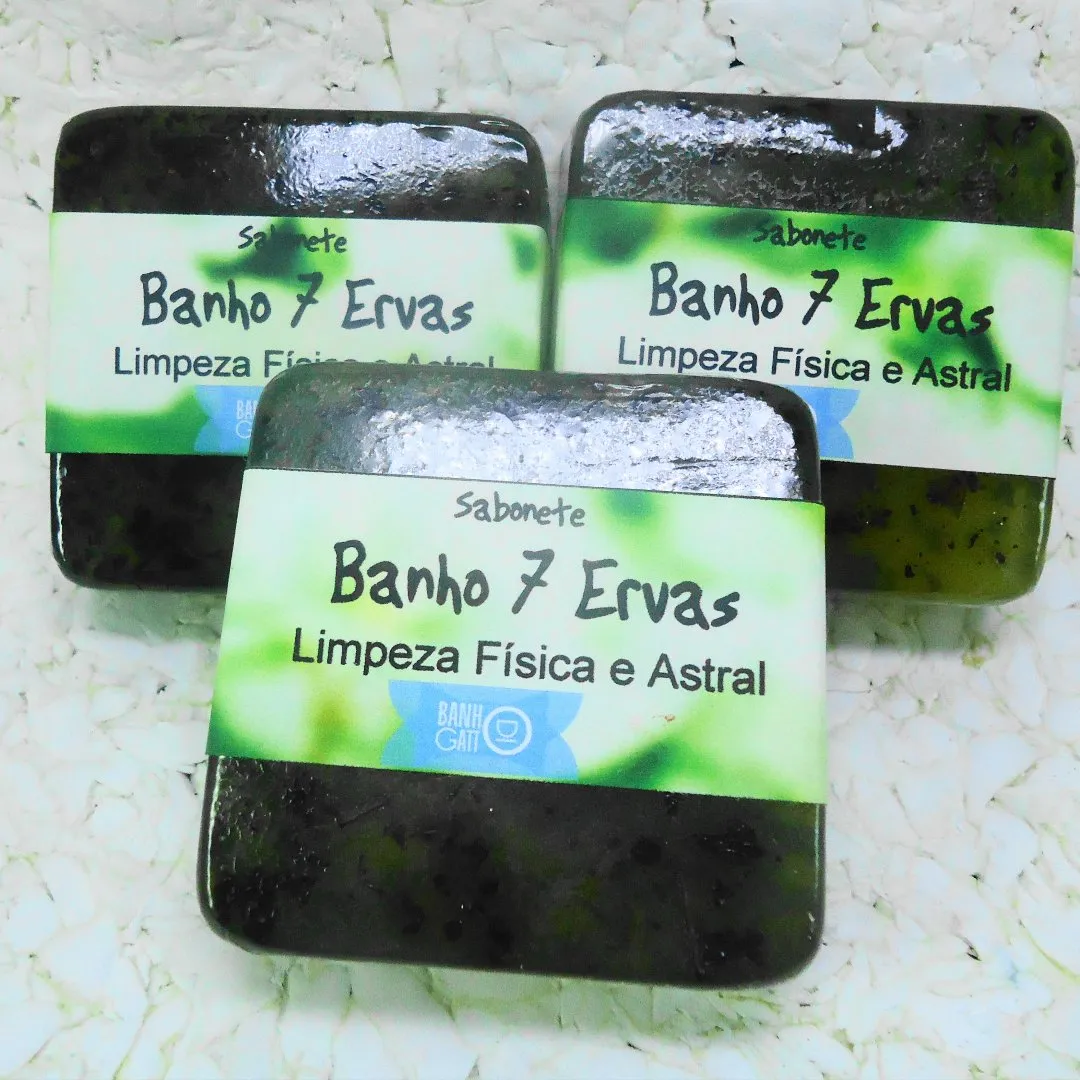 Sabonete Banho de Sete Ervas - artesanato feito à mão por BanhoDiGatto