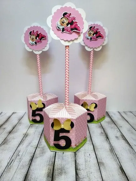 Centro de mesa Minnie rosa