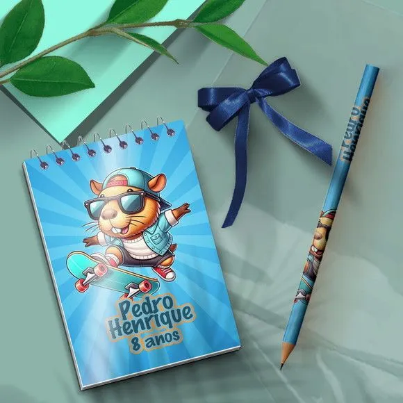 Bloquinho - Capivara Personalizado - artesanato de Mi Papelaria Criativa