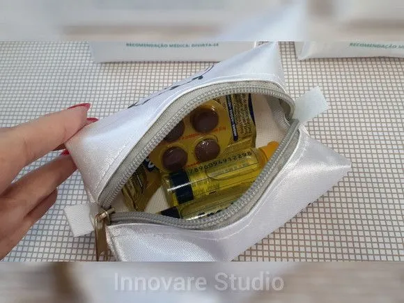 Necessaire Mini Box - Branco e Verde - foto 4