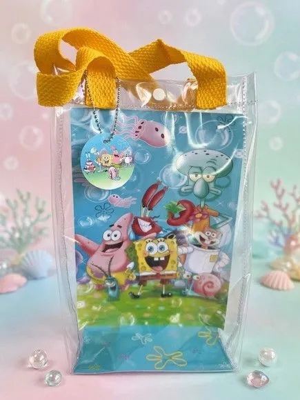 Sacola Transparente Bob Esponja Personalizado - artesanato de Artmanha Lembrancinhas