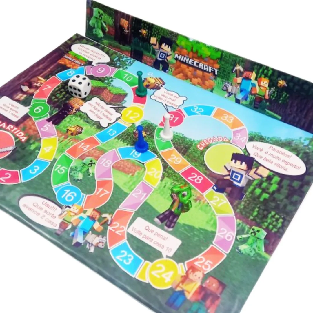 Jogo Infantil De Mesa Com Tabuleiro Plastificado Peças E Dado Família JD Arte - foto 3