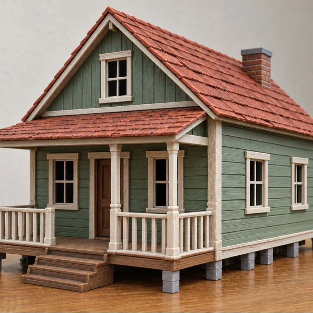Casa de madeira em impressão 3d - Coleção casas