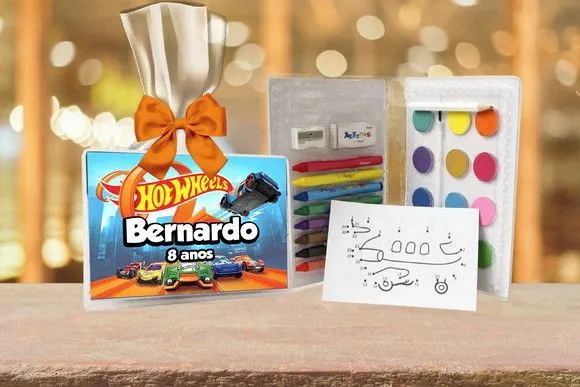 Estojo de Pintura Hotwheels Personalizado - feito à mão por Artmanha Lembrancinhas