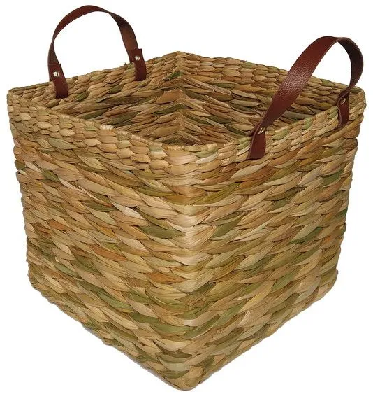 Cesta De Palha De Taboa Com Alça Natural 26x26x22 - foto 2
