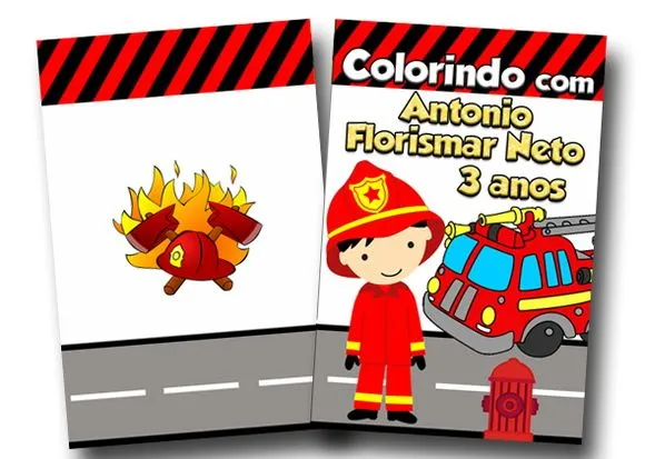Revista colorir bombeiro 14x10 - artesanato de PAPCRIE