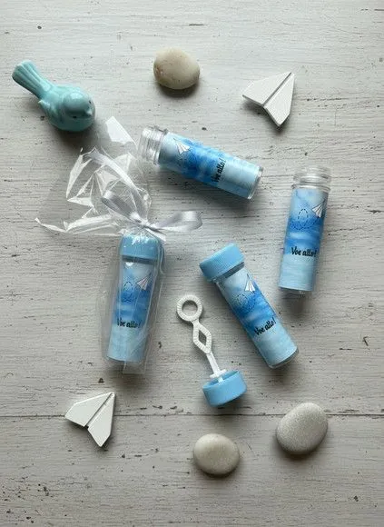 Bolha de Sabão - Aviao de Papel Personalizado - artesanato feito à mão por Mi Papelaria Criativa