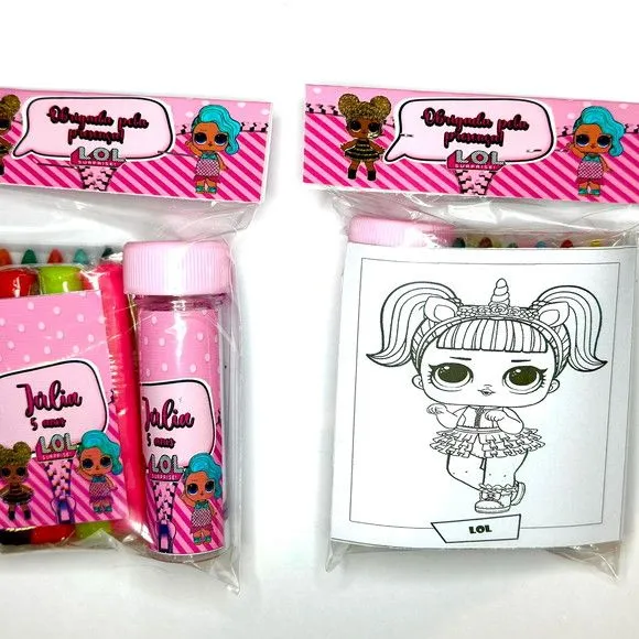 Kit Massinha + Giz + Bolha Lol Personalizado - foto 2