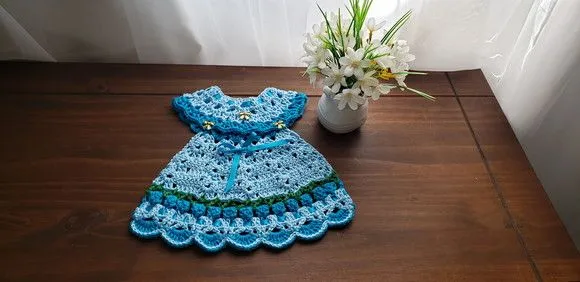 Puxador Forno Vestidinho Tulipas Turquesa / Azul Candy - foto 3