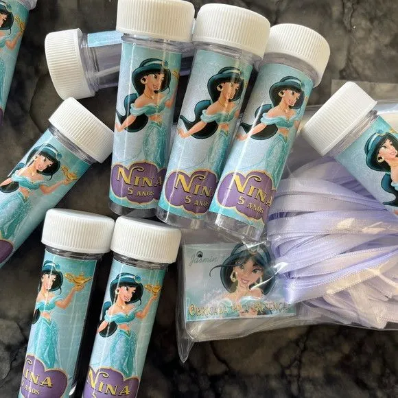 Bolha de Sabão Jasmine Personalizada - feito à mão por Artmanha Lembrancinhas