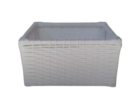 Cesto Sintético Branco 40x30x20 - artesanato de Mundo Urbano