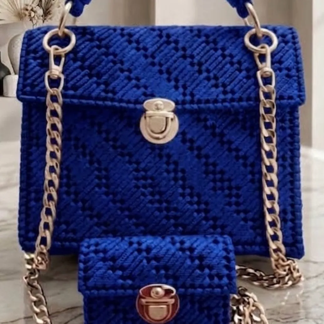 Kit Bolsa de Crochê  em Tela Plástica com Fio Náutico - foto 3