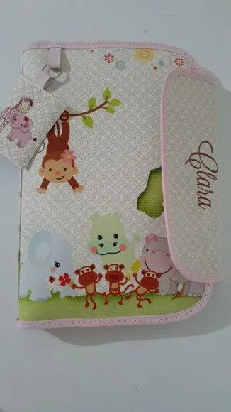 PORTA DOCUMENTOS INFANTIL - SAFARI BABY - artesanato feito à mão por Innovare Studio