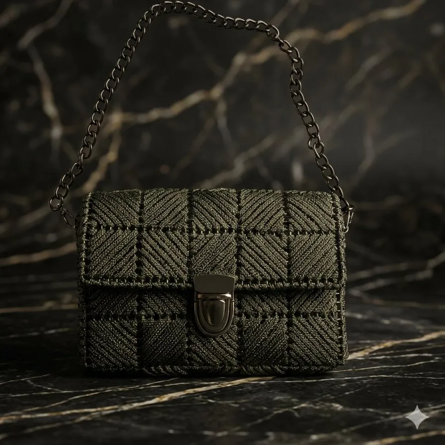 Bolsa bordada a mão em tela plástica, estilo italiana. - foto 2