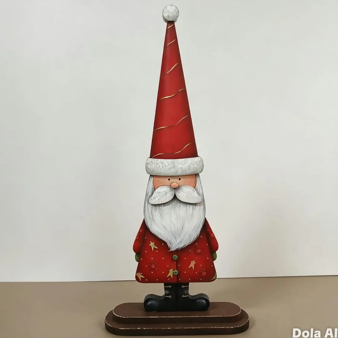 Papai Noel de Bancada. Decoração de Natal - artesanato de Flor Seca Casa e Ambiente