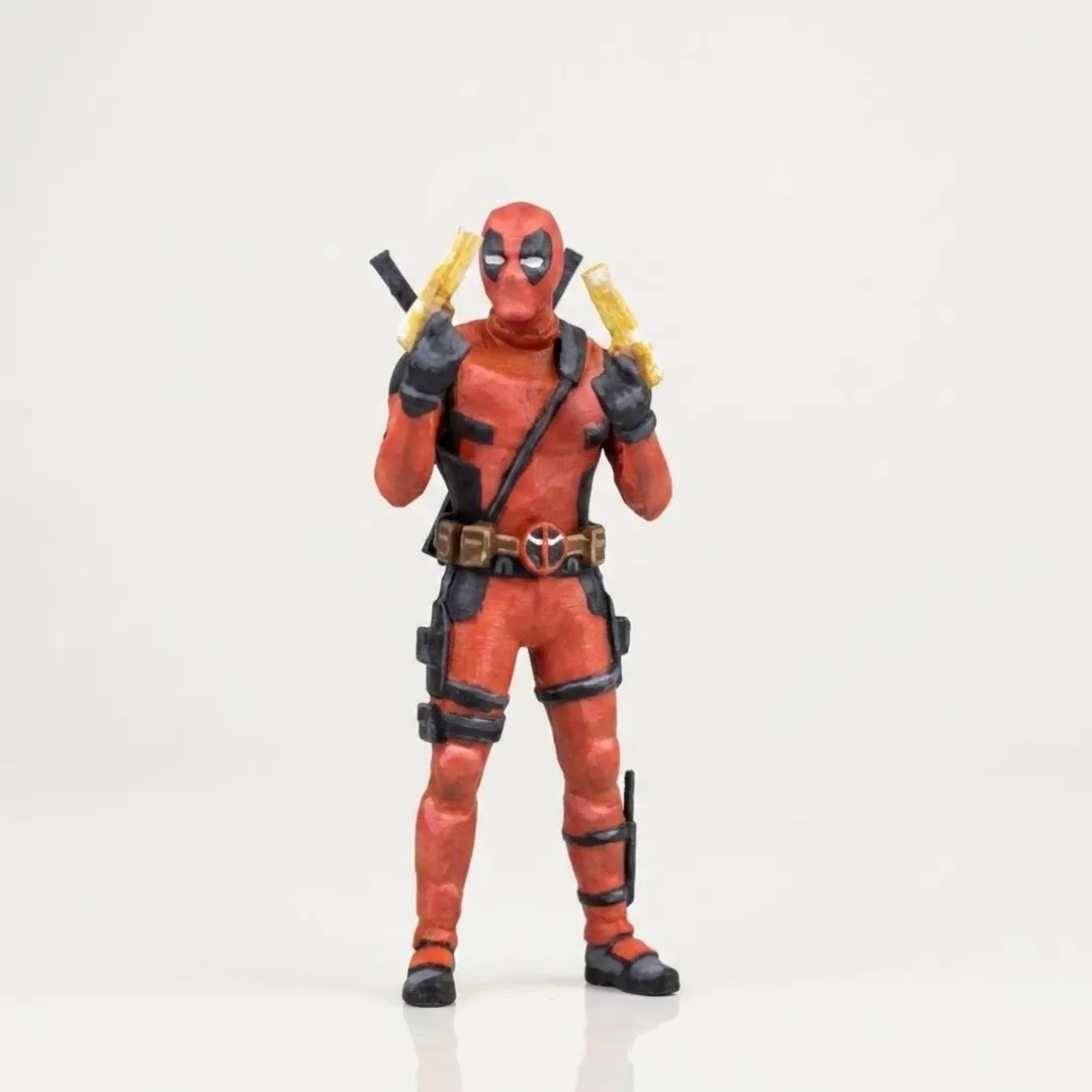 Action Figure Deadpool Armas Douradas 10cm - Boneco Colecionável Marvel Impressão 3D Pintado à Mão Setup Gamer PC - artesanato de Bebice Utilidades