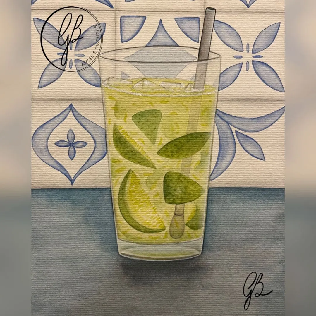 Pintura Original em Aquarela – Caipirinha | Arte para Decoração | Série Pintando Brasilidades - foto 2