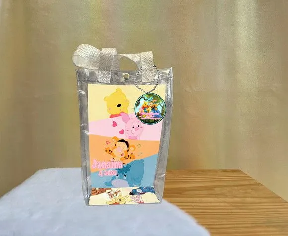 Sacola Transparente Ursinho Pooh Personalizado - artesanato de Artmanha Lembrancinhas