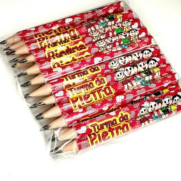 Mini Lápis Turma da Mônica Personalizado - feito à mão por Mi Papelaria Criativa