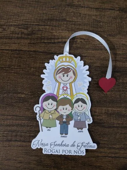 Marcador de Páginas 13 cm - Nossa Senhora de Fátima com Past - artesanato de Emejhu Personalizados