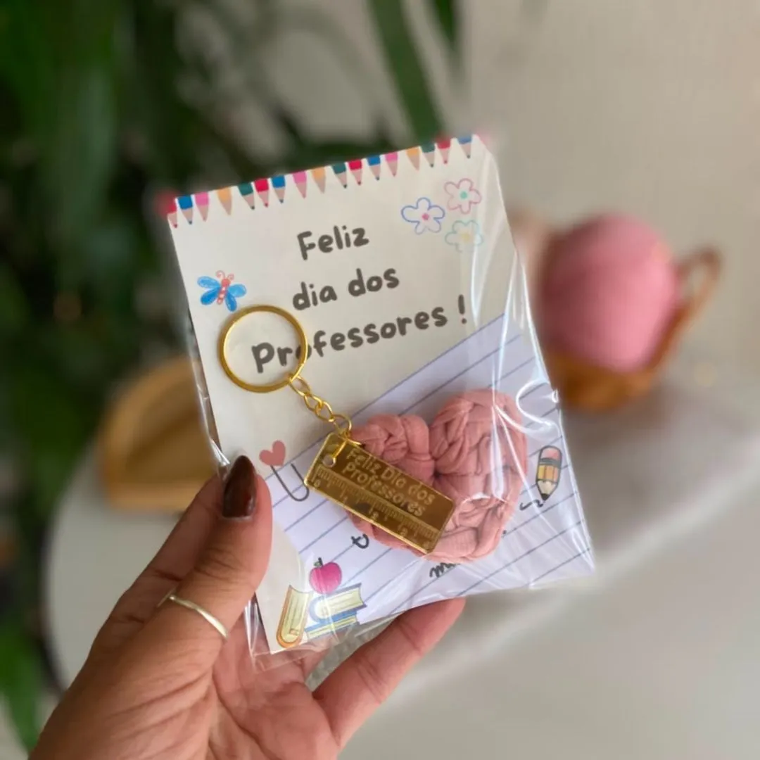 Chaveiro Dia dos Professores em Crochê | Lembrancinha Personalizada - foto 5