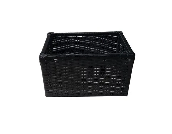 Cesto Vime Sintético Preto 45x25x45 - artesanato de Mundo Urbano