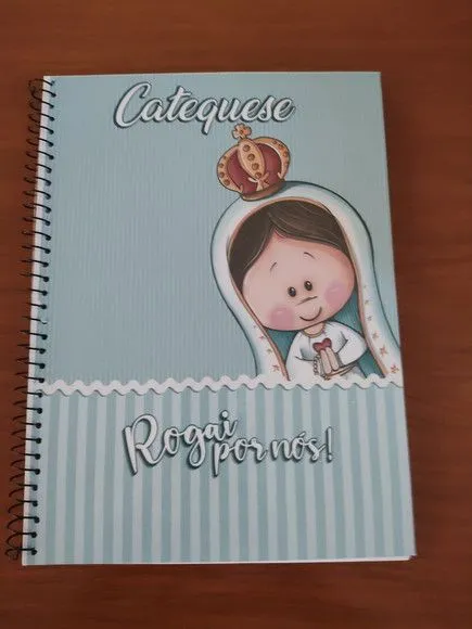 Caderno Capa Flexível 1/4 Espiral Nossa Senhora de Fátima - artesanato de Emejhu Personalizados