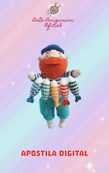 Receita Pescador - Amigurumi - artesanato feito à mão por Arte Amigurumi Oficial