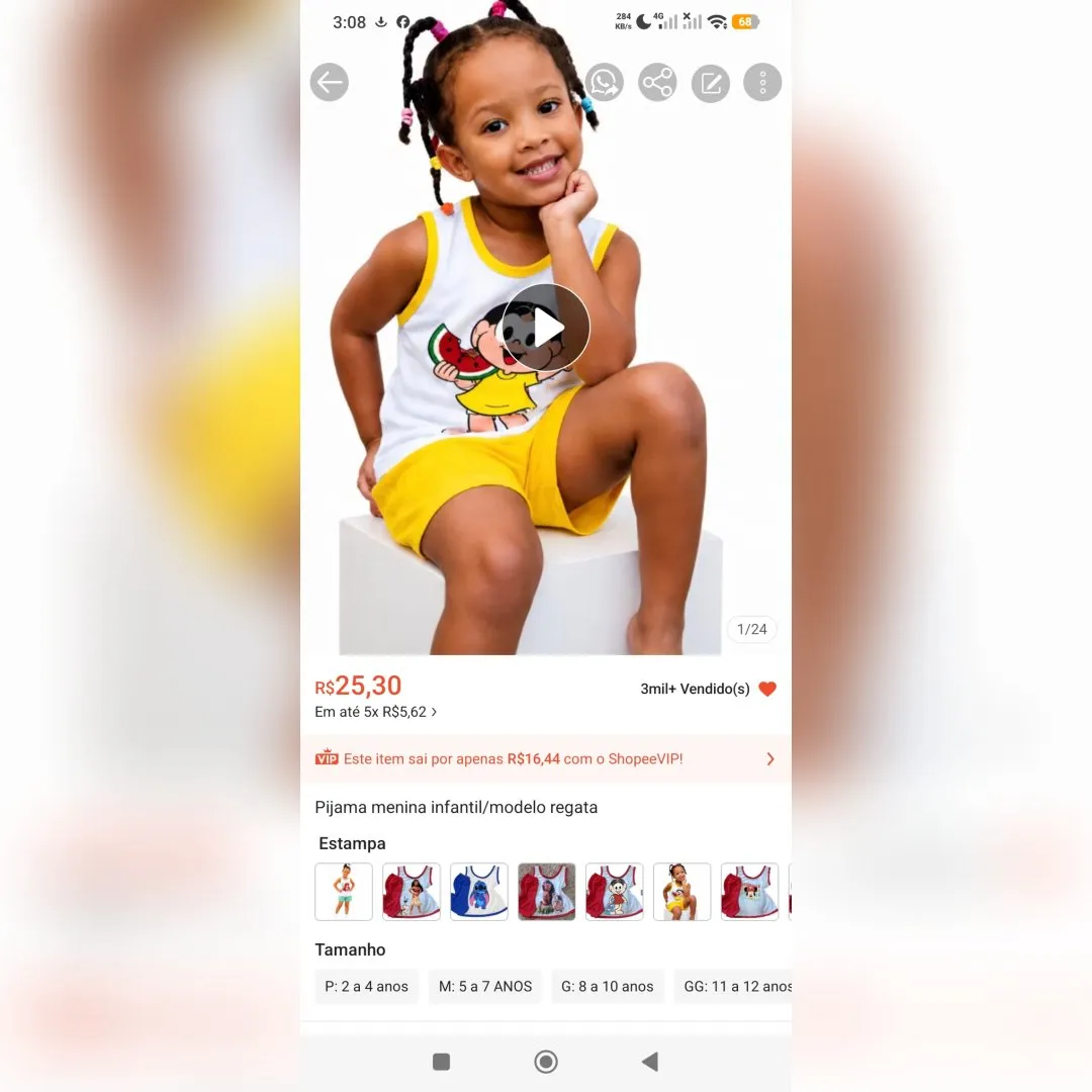 pijama verão calor regata e short infantil femenino - foto 7
