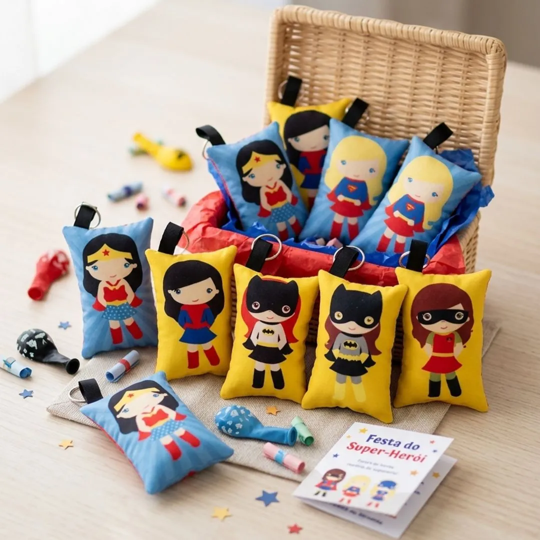 Chaveiro Almofadinha Super-Heroínas Personalizado | Lembrancinha Infantil - foto 5
