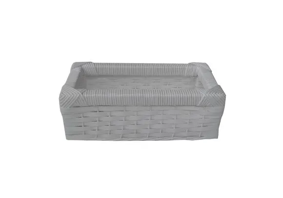 Cesto Vime Sintético Branco 30x20x09 - artesanato de Mundo Urbano