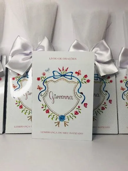 Livro de Orações Luxo com Foto para Batismo