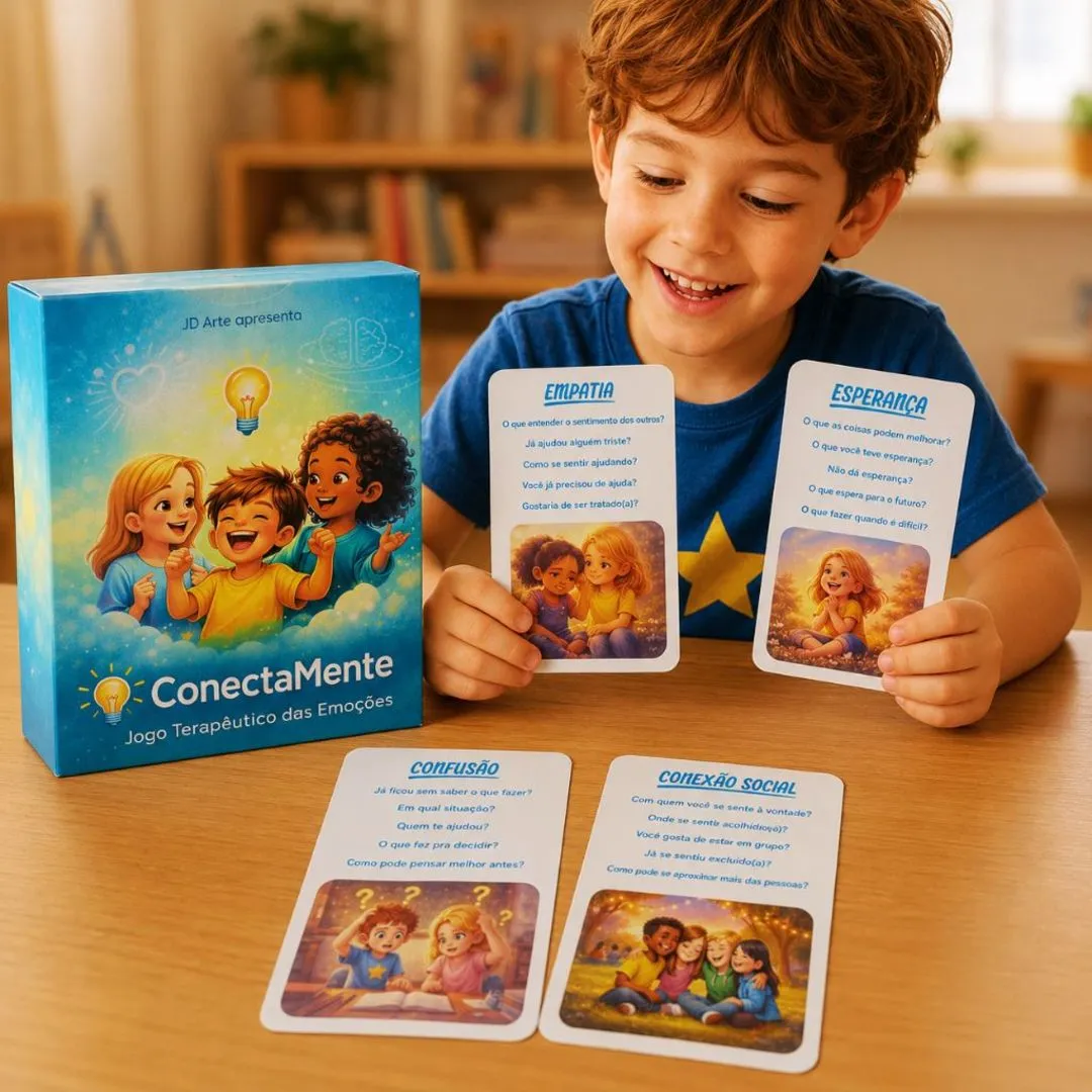 Jogo Das Emoções Infantil Educativo Cartas Terapêuticas JD Arte - artesanato feito à mão por JD Arte