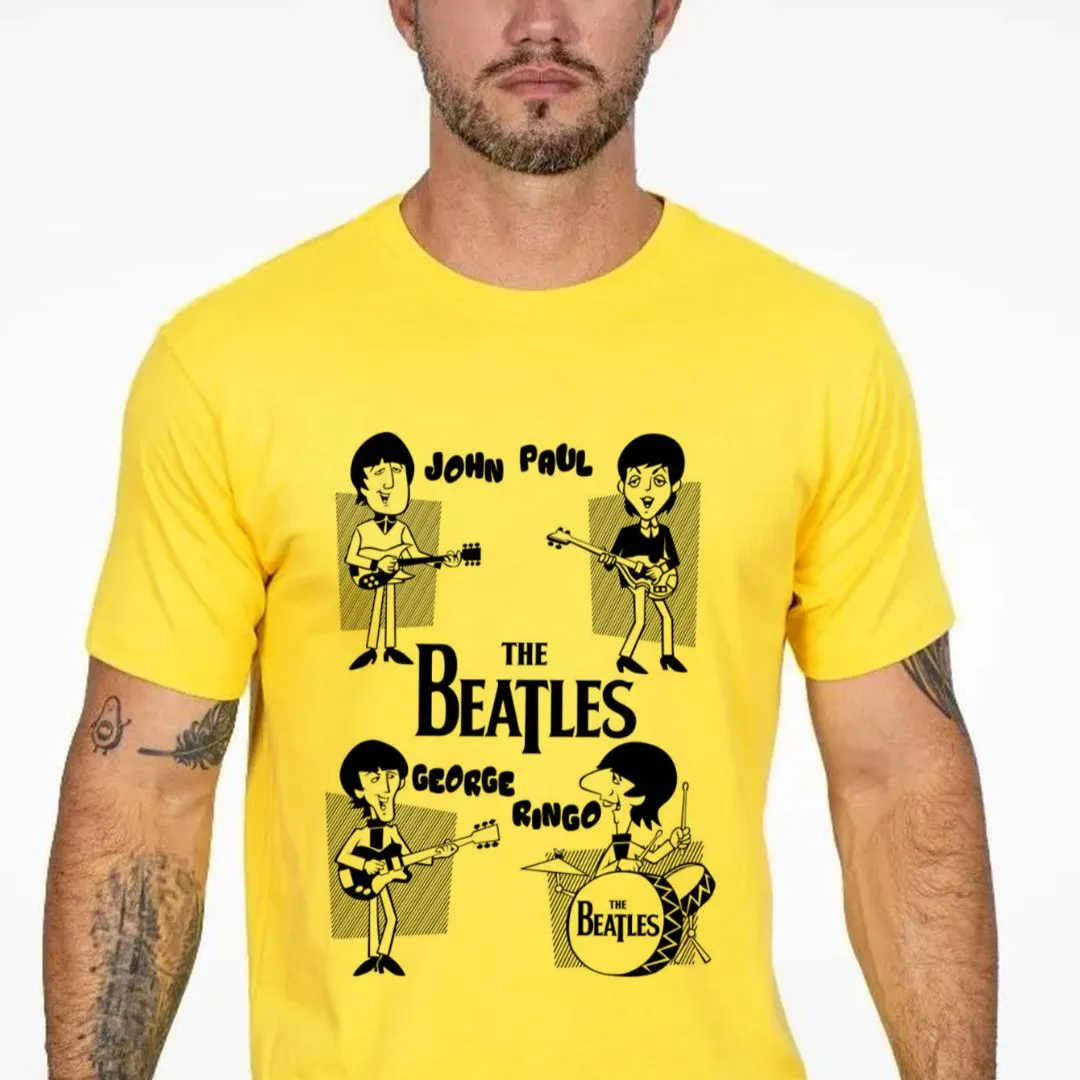 Camiseta The Beatles estampa desenho animado, estampa exclusiva tamanhos unisex - foto 3