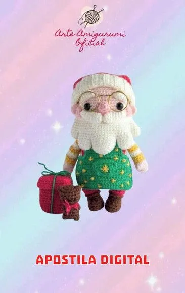 Receita Papai Noel com Presentes - Amigurumi - feito à mão por Arte Amigurumi Oficial