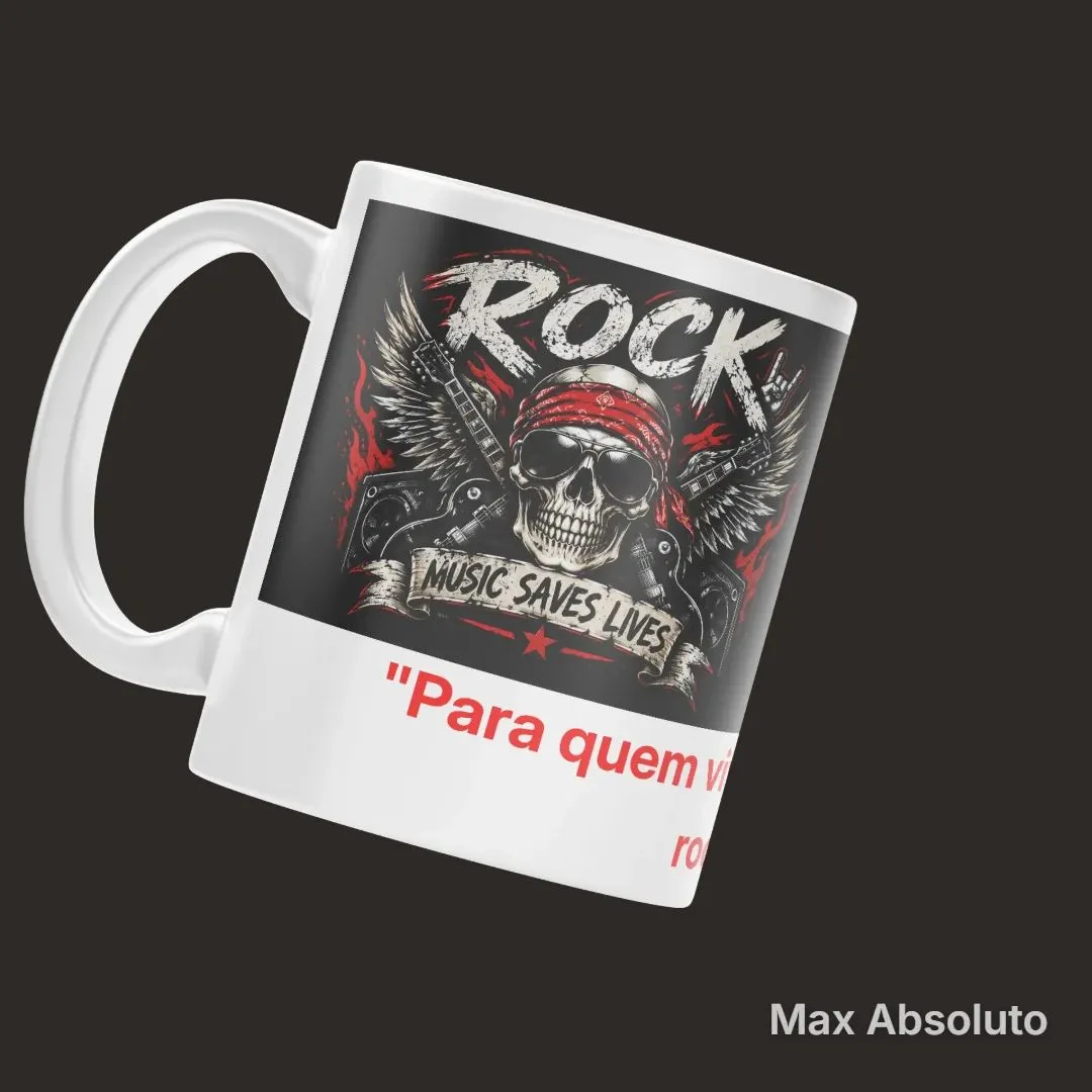 Caneca Caveira Rock com Guitarras 325ml - foto 3
