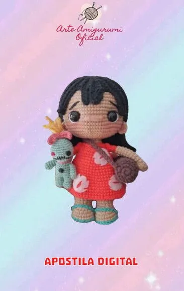 Receita Lilo Amigurumi - feito à mão por Arte Amigurumi Oficial