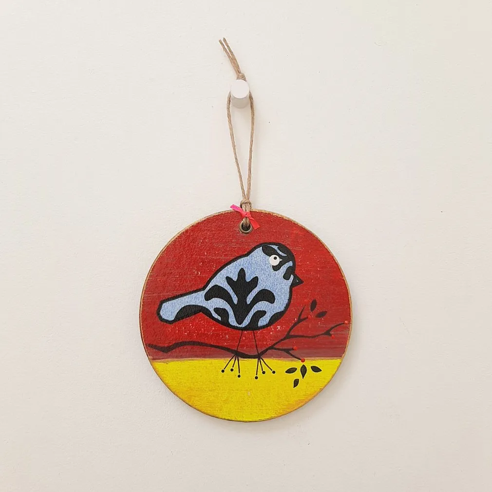 Enfeite Passarinho AM - artesanato de Estudio Bananeira